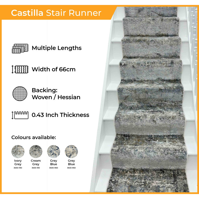 Stair Runner Abstract Area Rug, Stair Runner 66 x 570 cm