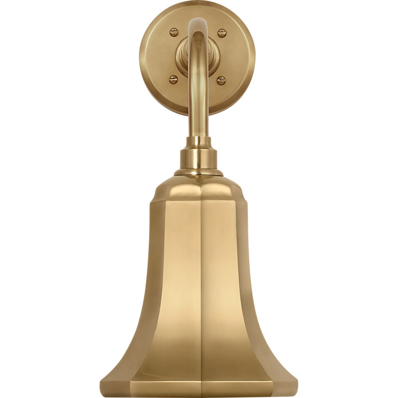 Thomas O'Brien 1 - Light Outdoor Barn Light, Hand-Rubbed Antique Brass, 17" H x 7.5" W x 14.25" D, Hand-Rubbed Antique Brass