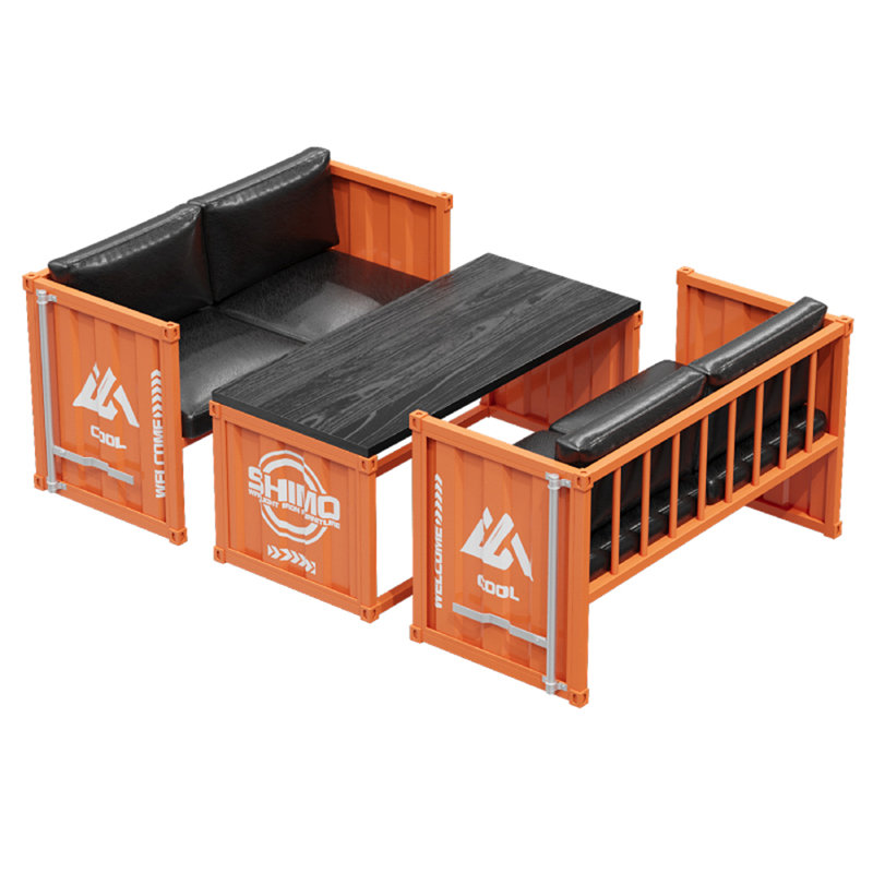 Ensemble de salle à manger rectangulaire L 47,3 po x l 22,1 po Kallai, Orange