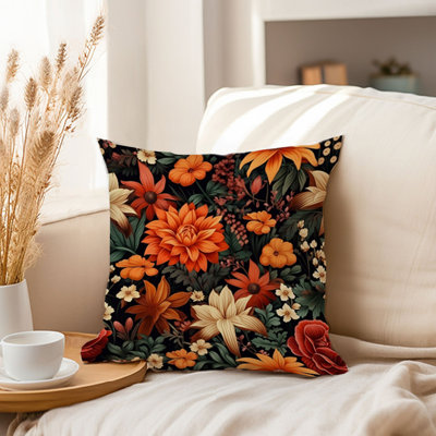 Floral Fall Botanical Floral Pattern I Cottage & Cottagecore Throw Pillow Covers