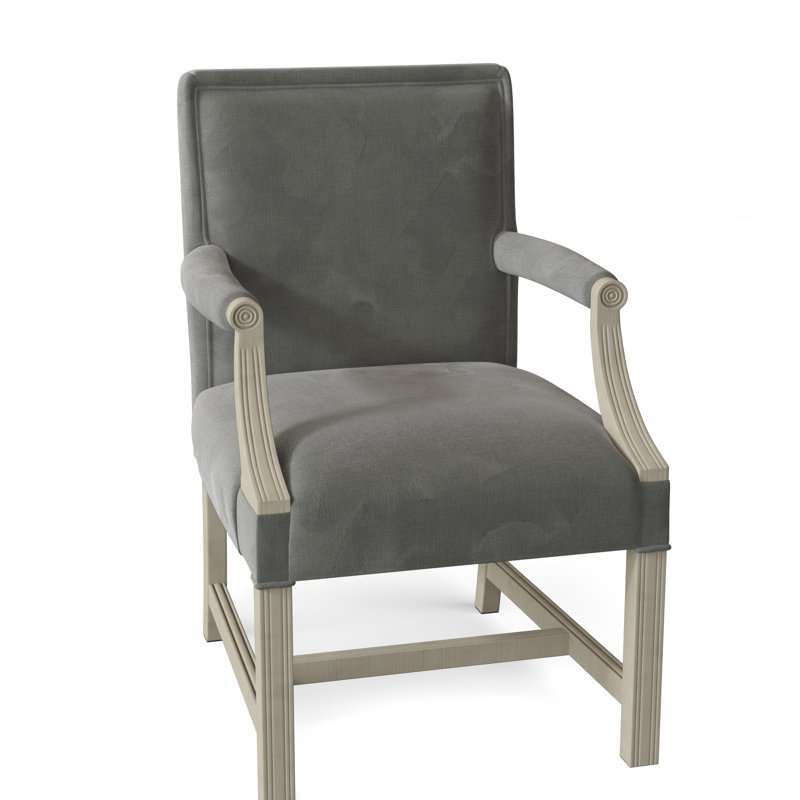 Chaise avec accoudoirs tapissier Warwick, Anthracite, Bois flottant 9930