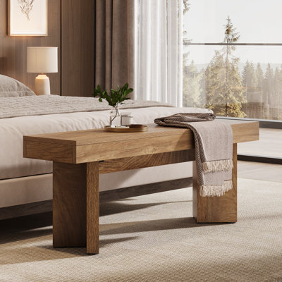 47" Wooden Entryway Bench, Farmhouse Shoe Bench