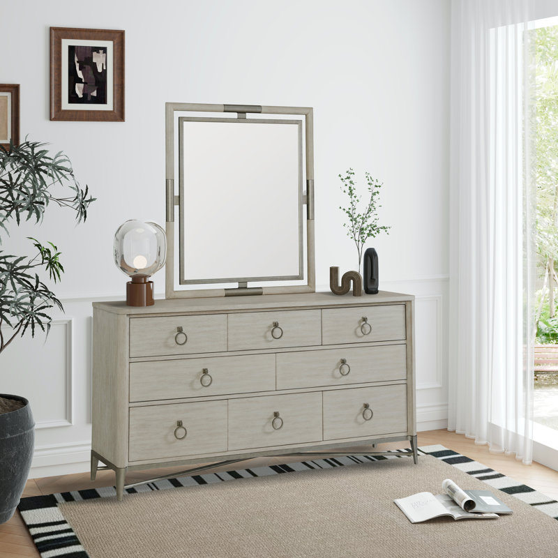 Commode 8 tiroirs et miroir Cathie