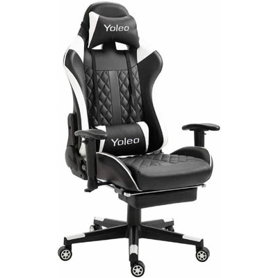 Yoleo Adjustable Reclining Ergonomic Faux Leather Swiveling PC & Racing Game Chair