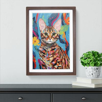 Bengal Cat Contemporary - Framed Print