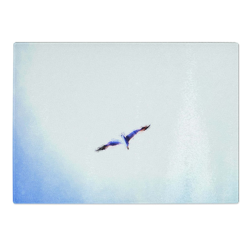 Glass Flying Seagull Abstract Art Chopping Board, 39 cm W x 28.5 cm L