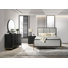 Ensemble de chambre avec grand lit 4 pièces Maxine - noir et gris