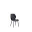 Ensemble de 4 chaises modernes en polyuréthane matelassé noir de luxe avec pieds en métal noir-513434788