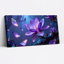 Ensemble de 1 tableau sur toile tendue représentant une fleur de magnolia violette aux pétales scintillants.