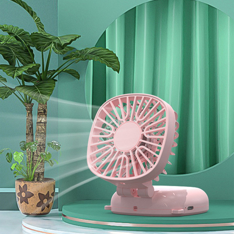 Ventilateur à main kbndieu New USB - Base réversible - Soufflage vertical - 3 vitesses de vent - Mini ventilateur de bureau pliable et sans brosse