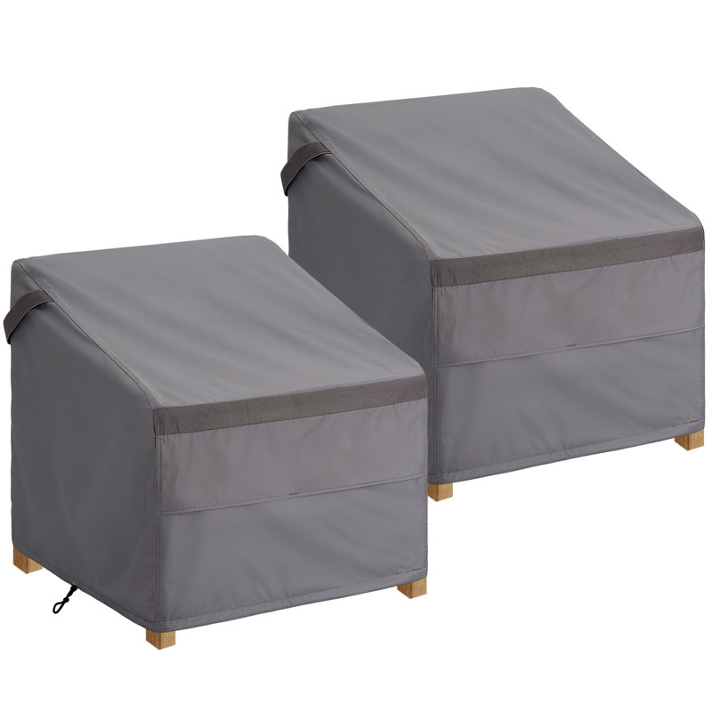 Housse pour chaise de patio grise 2 pièces (ensemble de 2), H 36 po x l 32 po x P 37 po