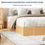 Structure de lit plateforme en bois sans tête de lit, support de lattes de bois sans sommier, assemblage minimaliste facile-1897116842-1897116841