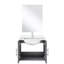 Meuble-lavabo gris foncé 61 cm (L) x 56 cm (P), comptoir en quartz blanc avec robinetterie et miroir de 46 cm – Construction durable et résistante aux taches. Comptoir simple de 61 cm x 56 cm, résistant aux rayures.-134693996