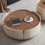 Table basse à pétales crème et vent minimaliste