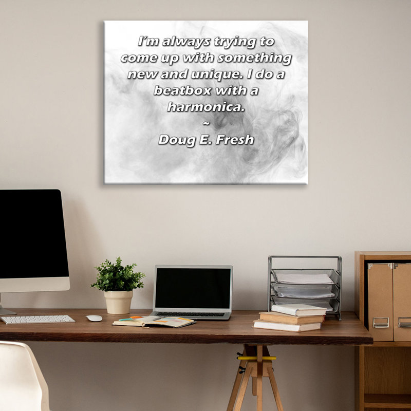 ArtsyQuotes Gallery Wrapped Canvas By Doug E. Fresh: "I’m always trying to come up with something new and unique. I do a beatbox with a harmonica."