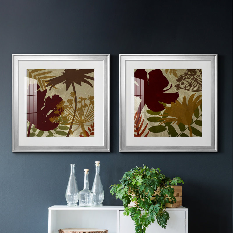 Spice Shimmering Light III - ensemble de 2 reproductions d'art encadrées, H 22,5 po x l 45 po x P 1,5 po, Blanc