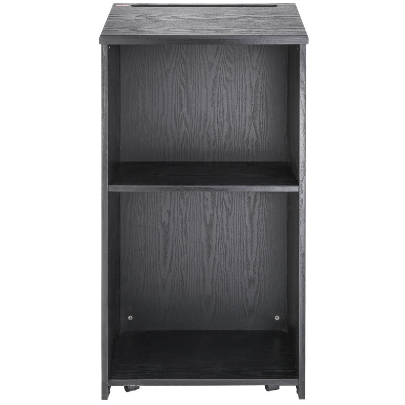 119.9cm Wood Full Podium with Wheels, Black