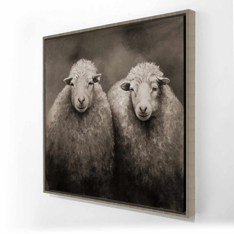 Mouton sépia - Toile encadrée pour décor de salon