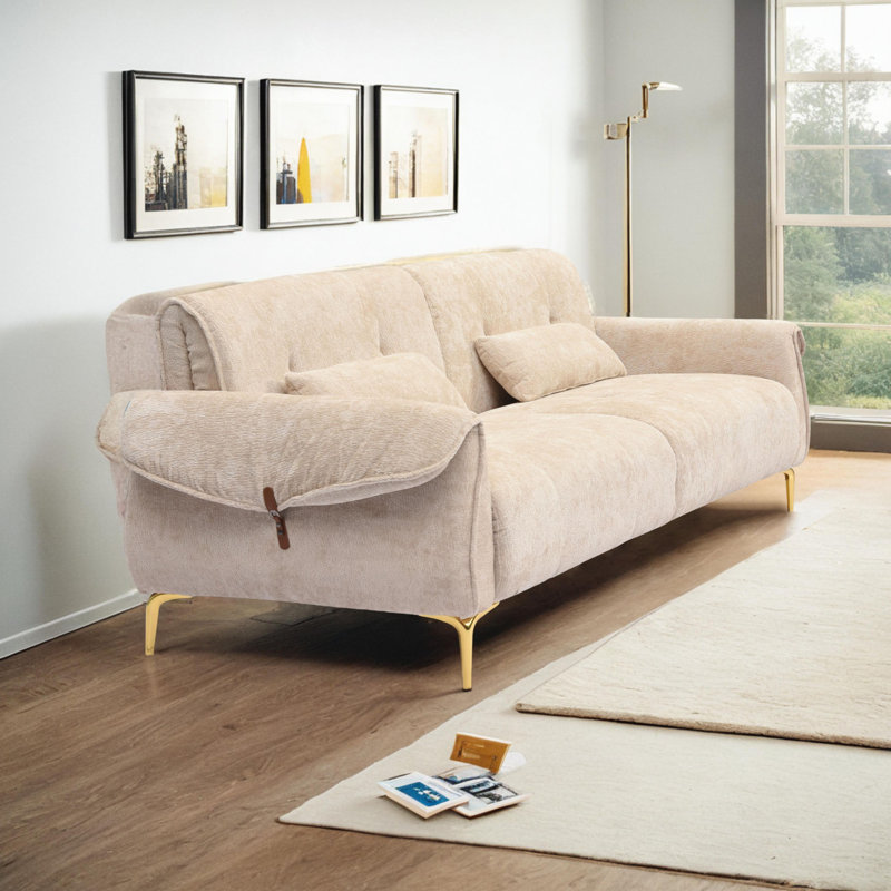 Canapé Livia, Beige, H 34,3 po x l 81,1 po x P 31,5 po