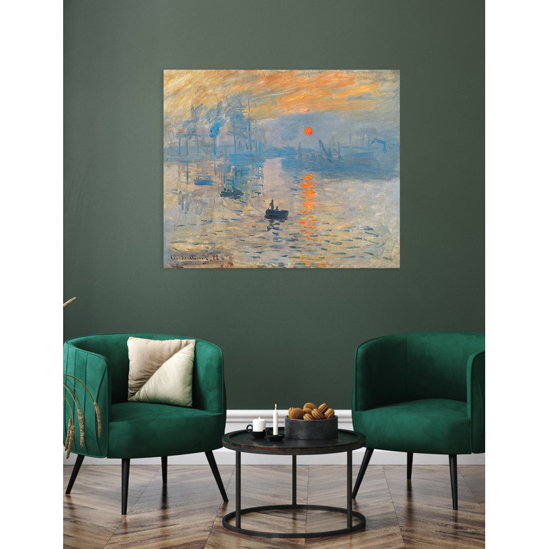 Impression «Lever de soleil sur toile» par Claude Monet, Toile tendue, H 20 po x l 24 po x P 0,75 po