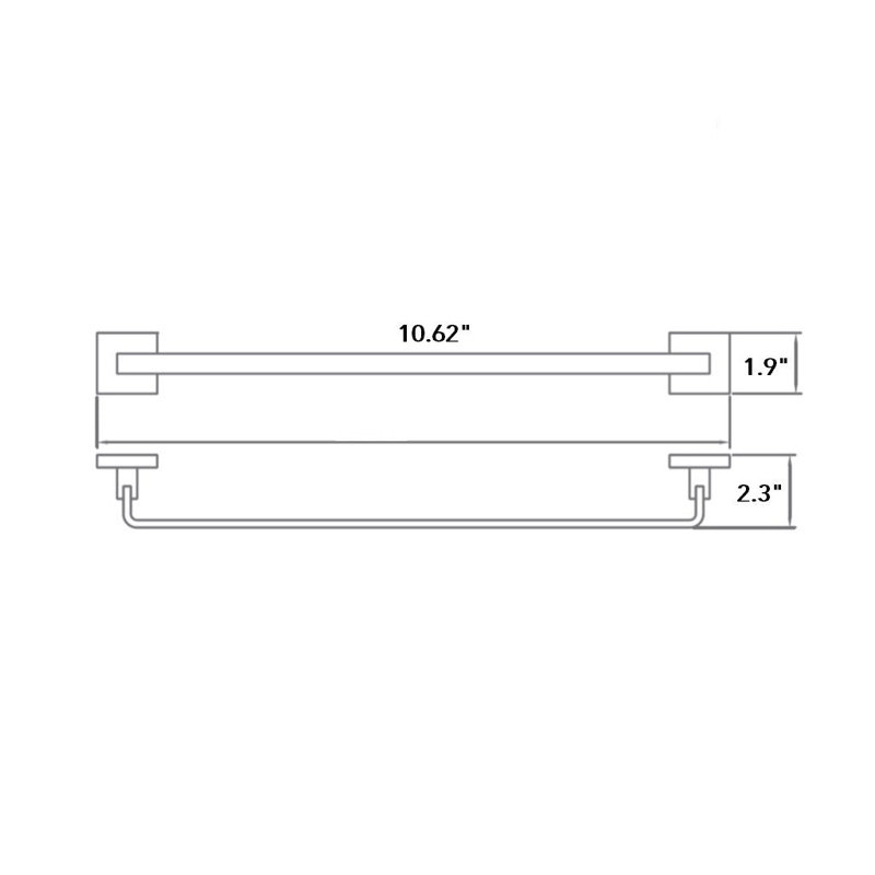 Line Single Towel Bar - Wall Mount - 30" Brass/Matt Black, 4" H x 15" W x 15" D, Brushed Nickel