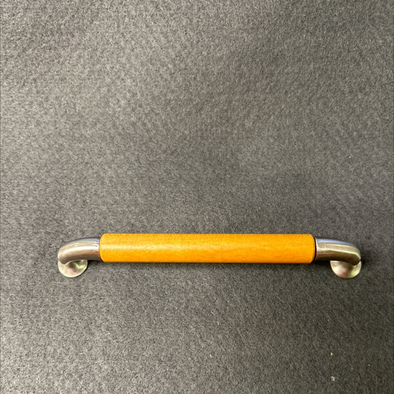 Footed 3" Center to Center Appliance Pull, Maple/Stainless Steel
