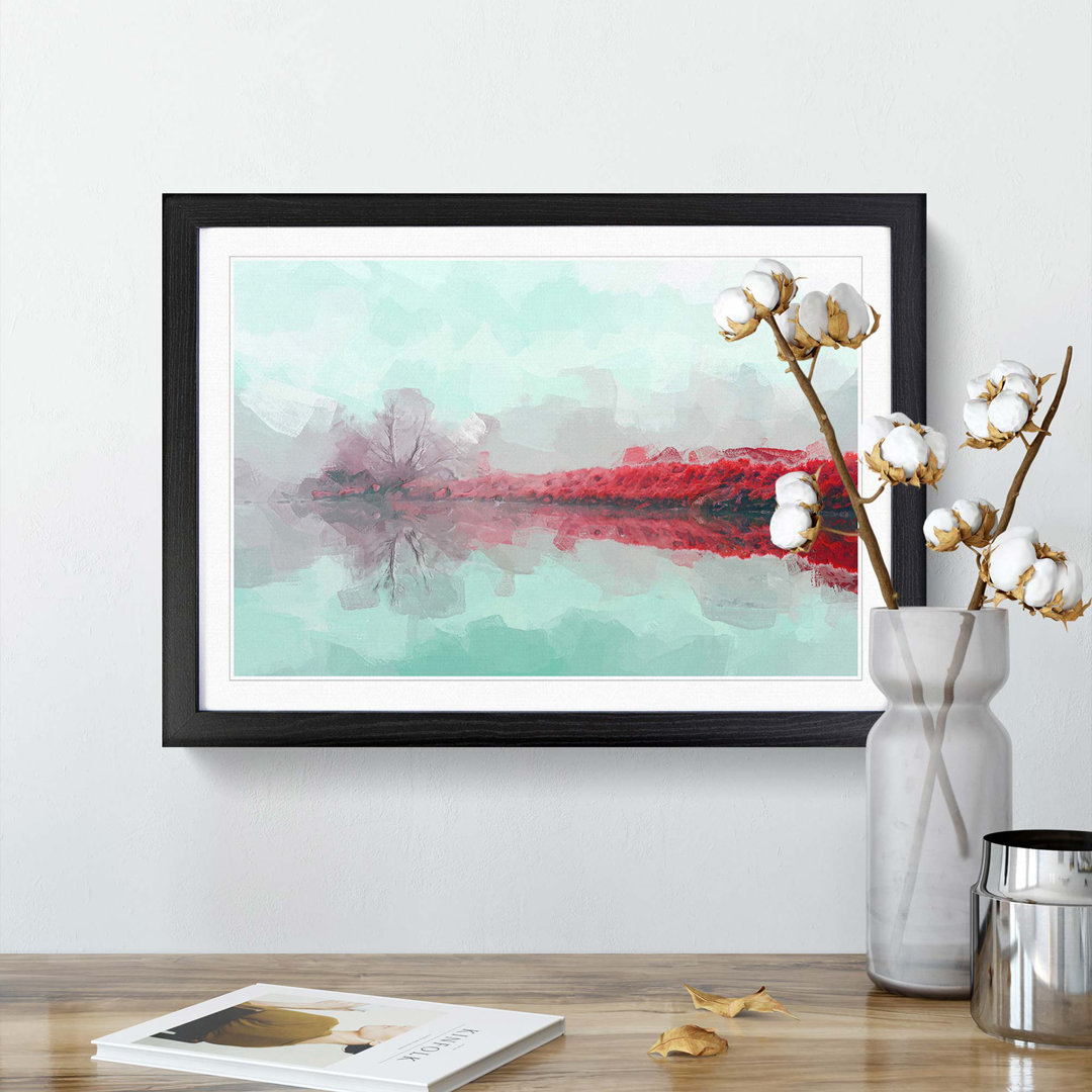 Fog over a Lake in Ellensburg in Abstract - Framed Print
