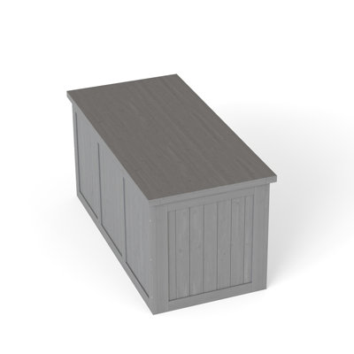 67 Gallon Outdoor Wooden Deck Box Solid Wood Storage Box Seat & Table Top For Patio Furniture Cushions, Pool Toys & Garden Tools
