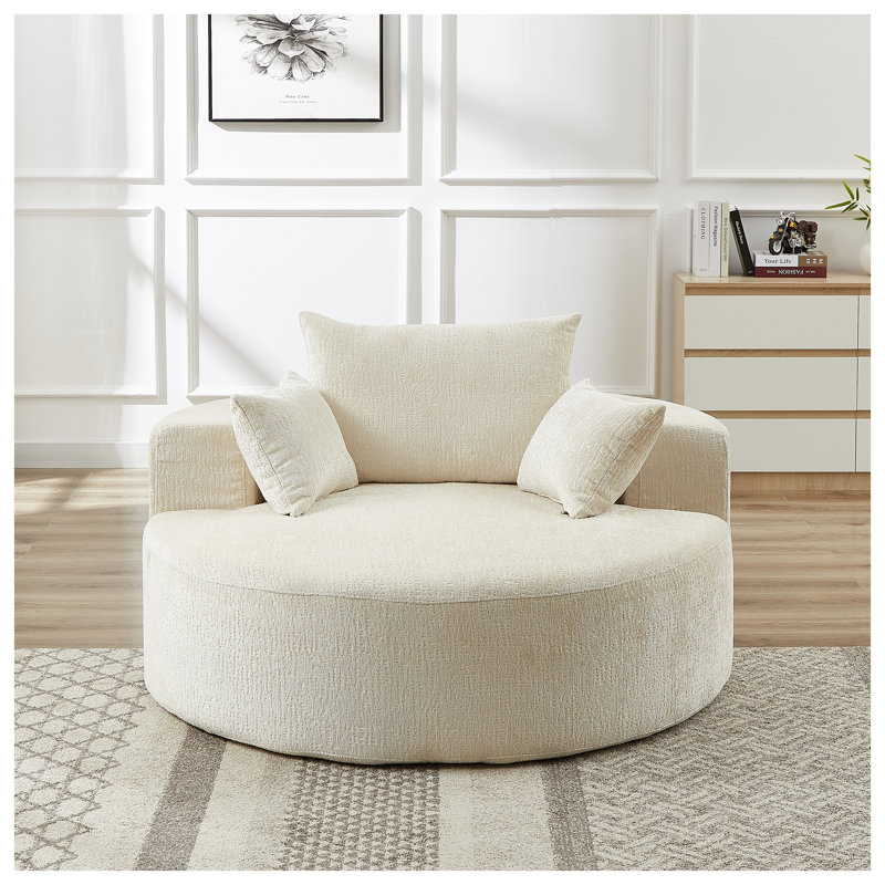 Méridienne ronde en chenille de 55 po - Fluffy