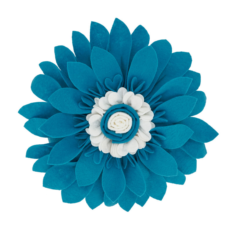 Housse et insert de coussin décoratif Fleur De Jardin, Sarcelle