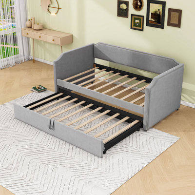 Twin Wooden Daybed with Pop-Up Trundle