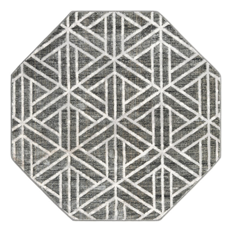 Quercioli Geometric Indoor Rug, Octagon 5'3" x 5'3"