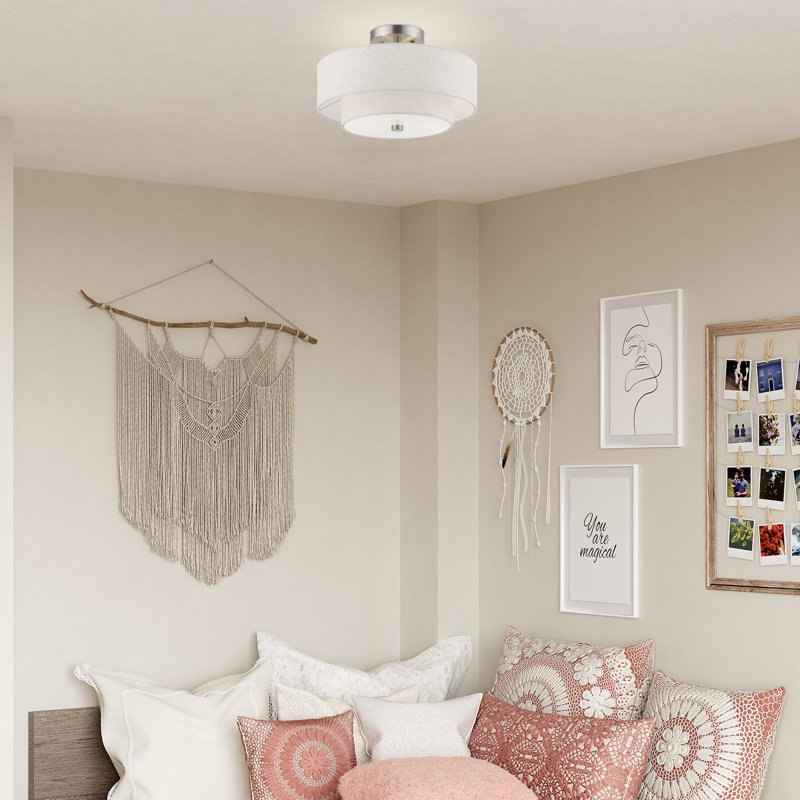 Areial Fabric Semi Flush Mount