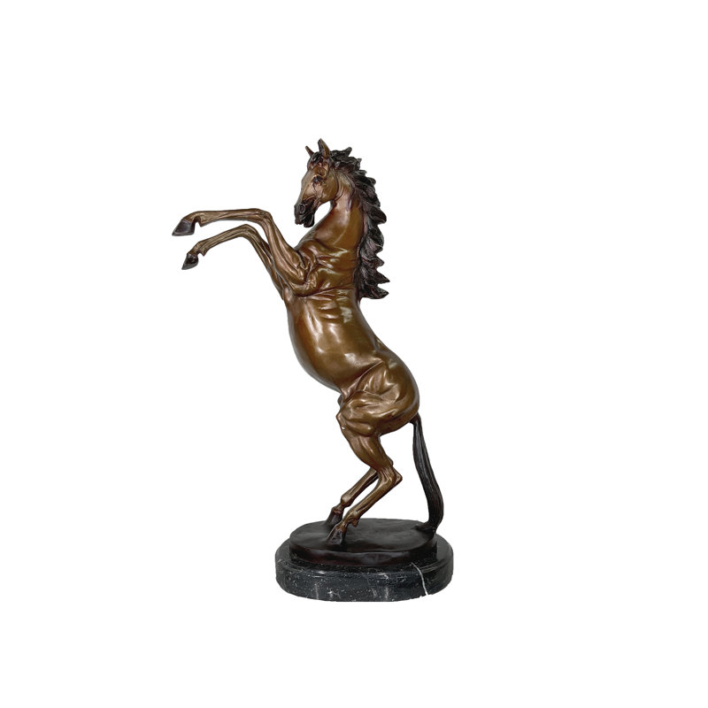Bronze Table Top Rearing Horse Sculpture