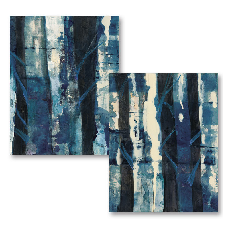 « deep colors i & ii indigo », ensemble de 2 reproductions d’art en acrylique, H 20 po x l 16 po x P 0,01 po, Papier