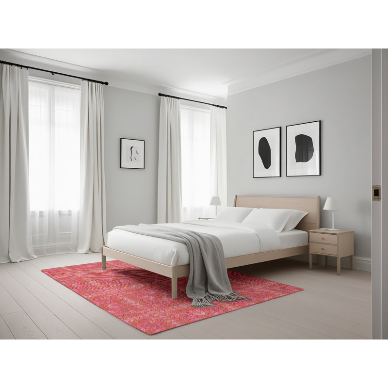 Tapis de zone rouge à motifs, Rectangle 5 pi x 7 pi