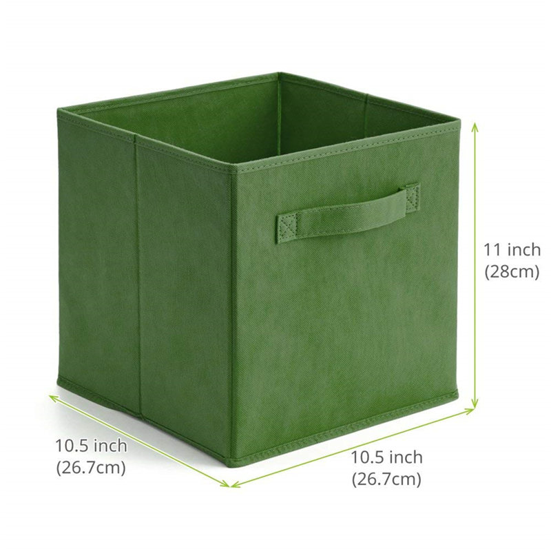 Ebern Designs Fabric Decorative Bin, Kale Green