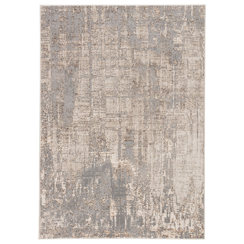 Tapis abstrait gris / taupe, Rectangle 7 pi 10 po x 10 pi 6 po