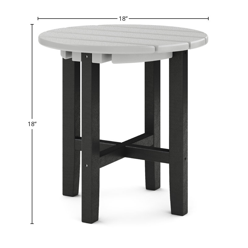 Table d'appoint ronde Iser, Noir / gris héron, Gris héron