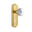 Clear Crystal Waldorf Interior Mortise Door Knob with Deco Long Plate-2068567731