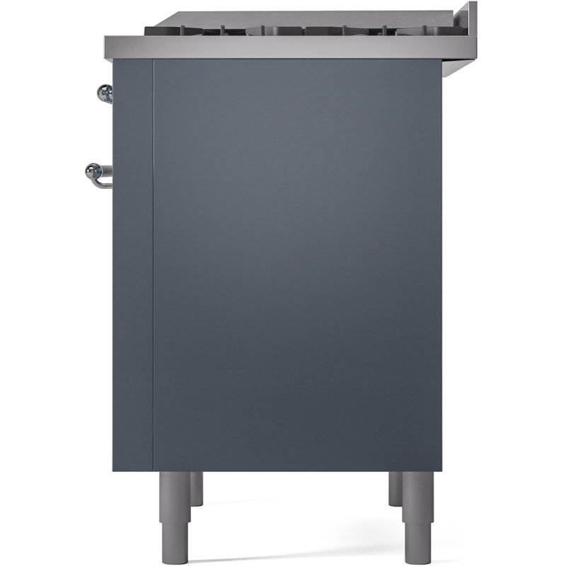 ILVE Nostalgie II 36 Dual Fuel Range, knobs, Blue Gray/Chrome, Natural Gas