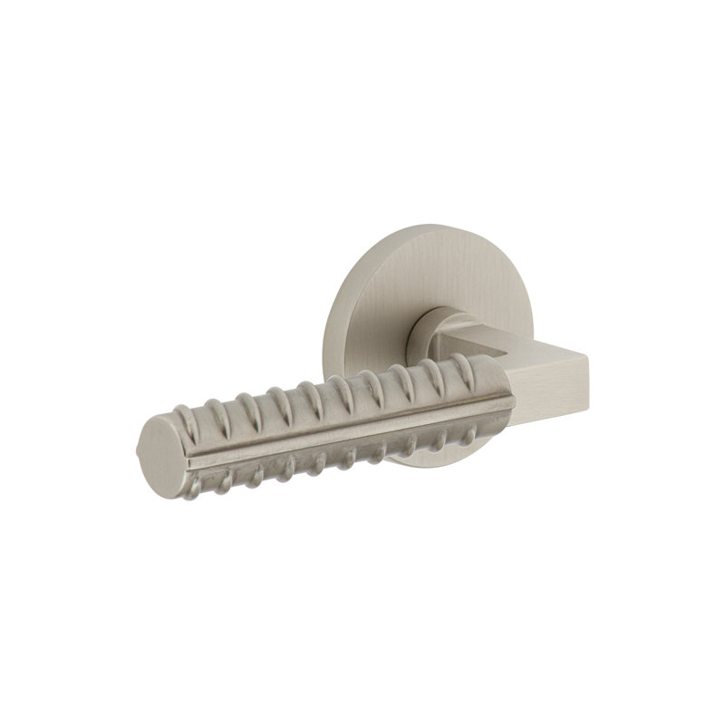 Viaggio Circolo Rosette Double Dummy, Modern Industrial Lever, Square, Satin Nickel