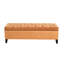 Velours orange contemporain avec bouton à couvercle, point losange, l 51,00 po x P 17,27 po, motif bois et orange, H 17,2 po