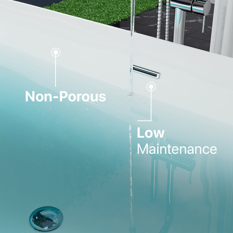 Rejoice 59'' White Acrylic Freestanding Soaking Bathtub