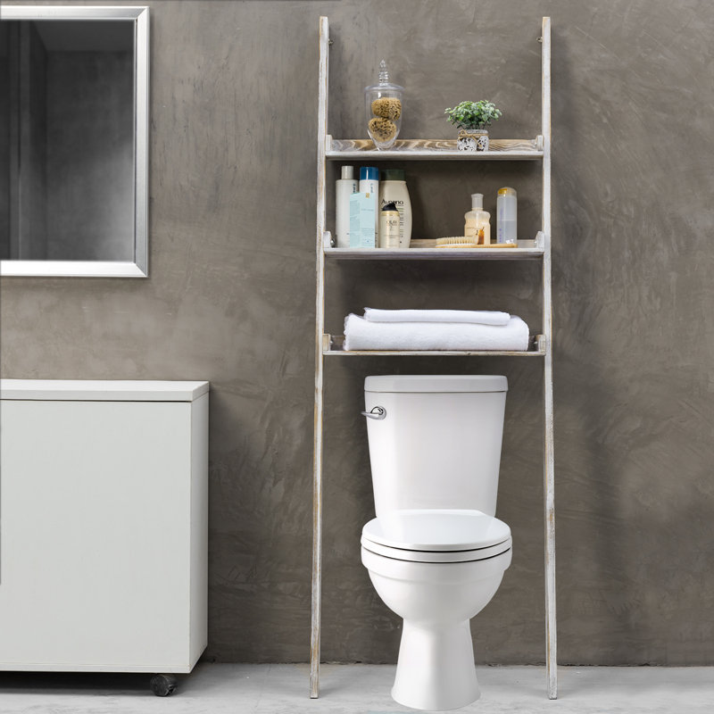 39.7cm W x168.7cm H x 58.9cm D Solid Wood Freestanding Over the Toilet Storage
