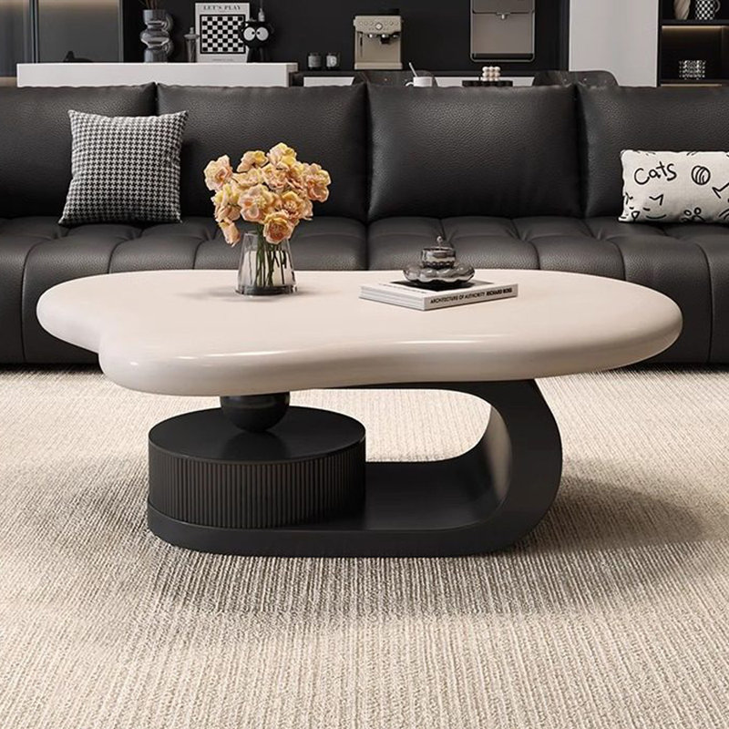 Ensemble de tables basses Home, H 17,71 po x L 47,24 po x l 31,1 po, Blanc, Noir