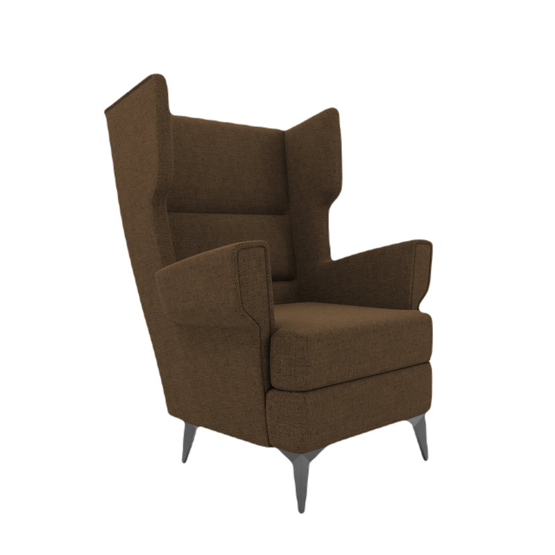 Bozek Upholstered Wingback Chair, Falcone Brown