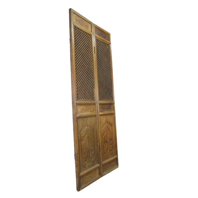 Asian Classic Stained Wood Pivot Screen Doors