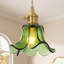 Suspension réglable en verre à motif floral vintage à 1 lumière-235858138