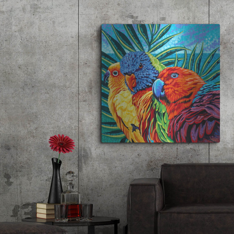 «Birds In Paradise I» par Carolee Vitaletti, H 36 po x l 36 po